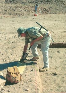 Londonderry resident Dr. J.E. Foss is pictured digging at Petra, a historical and archaeological city in southern Jordan. Foss recently presented “Soils and Archaeology: From Pompeii to Guatemala,” to fellow residents at Londonderry on the Tred Avon.